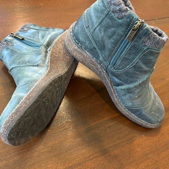 aetrex Cammie Cork Arch Support Sweater Boot: Teal W39 - Picture 4 of 6